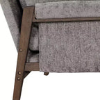 Poltrona moderna in velluto per soggiorno, sedia imbottita in stile Mid-Century con gambe in legno di gomma per sala lettura o camera da letto