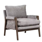Poltrona moderna in velluto per soggiorno, sedia imbottita in stile Mid-Century con gambe in legno di gomma per sala lettura o camera da letto