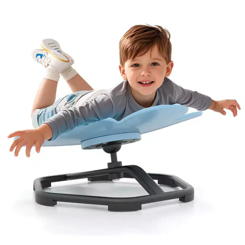 Sedia Girevole Sensoriale per Bambini con Base Metallica Antiscivolo per Bambini Autistici Interno Esterno Blu/Rosso Petalo