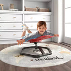 Sedia Girevole Sensoriale per Bambini con Base Metallica Antiscivolo per Bambini Autistici Interno Esterno Blu/Rosso Petalo