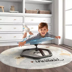 Sedia Girevole Sensoriale per Bambini con Base Metallica Antiscivolo per Bambini Autistici Interno Esterno Blu/Rosso Petalo