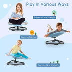 Sedia Girevole Sensoriale per Bambini con Base Metallica Antiscivolo per Bambini Autistici Interno Esterno Blu/Rosso Petalo