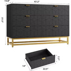 Comò a 2/3/4/5/6/7 cassetti con gambe in metallo, Cassettiera in legno con ampio spazio di archiviazione, Comodino moderno per camera da letto, soggiorno, corridoio