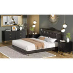 Comò a 2/3/4/5/6/7 cassetti con gambe in metallo, Cassettiera in legno con ampio spazio di archiviazione, Comodino moderno per camera da letto, soggiorno, corridoio