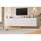 Comò a 2/3/4/5/6/7 cassetti con gambe in metallo, Cassettiera in legno con ampio spazio di archiviazione, Comodino moderno per camera da letto, soggiorno, corridoio
