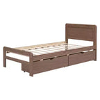Struttura letto a piattaforma moderna singola con 2 cassetti portaoggetti, robusto letto a piattaforma in legno, silenzioso, non richiede molle, facile da montare