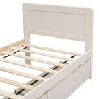 Struttura letto a piattaforma moderna singola con 2 cassetti portaoggetti, robusto letto a piattaforma in legno, silenzioso, non richiede molle, facile da montare