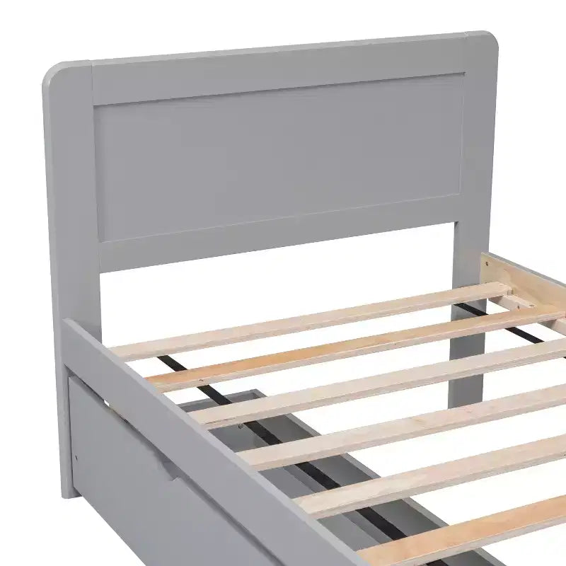 Struttura letto a piattaforma moderna singola con 2 cassetti portaoggetti, robusto letto a piattaforma in legno, silenzioso, non richiede molle, facile da montare