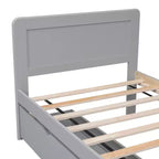 Struttura letto a piattaforma moderna singola con 2 cassetti portaoggetti, robusto letto a piattaforma in legno, silenzioso, non richiede molle, facile da montare
