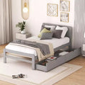 Struttura letto a piattaforma moderna singola con 2 cassetti portaoggetti, robusto letto a piattaforma in legno, silenzioso, non richiede molle, facile da montare