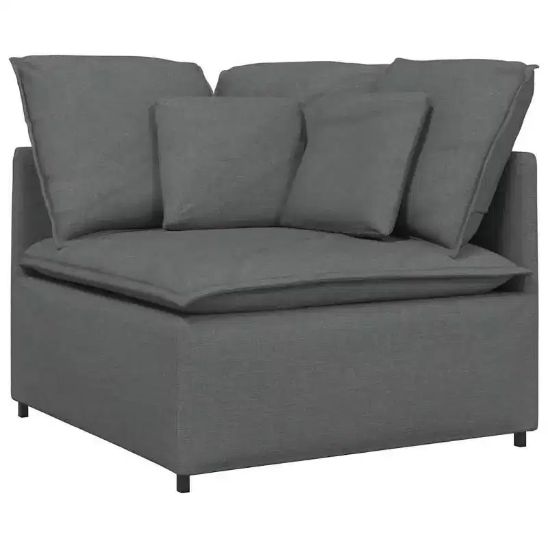 Divano modulare in tessuto grigio scuro - Divano con struttura in metallo resistente e sezioni personalizzabili per soggiorno/salotto