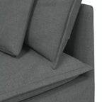 Divano modulare in tessuto grigio scuro - Divano con struttura in metallo resistente e sezioni personalizzabili per soggiorno/salotto