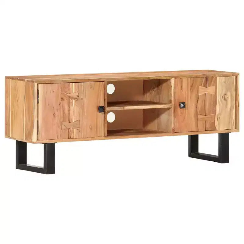 Set Lounge da Giardino 5 Pezzi in Legno di Acacia - Versatile Arredo da Esterno con Cuscini Bianco Crema per Patio, Terrazza o Giardino