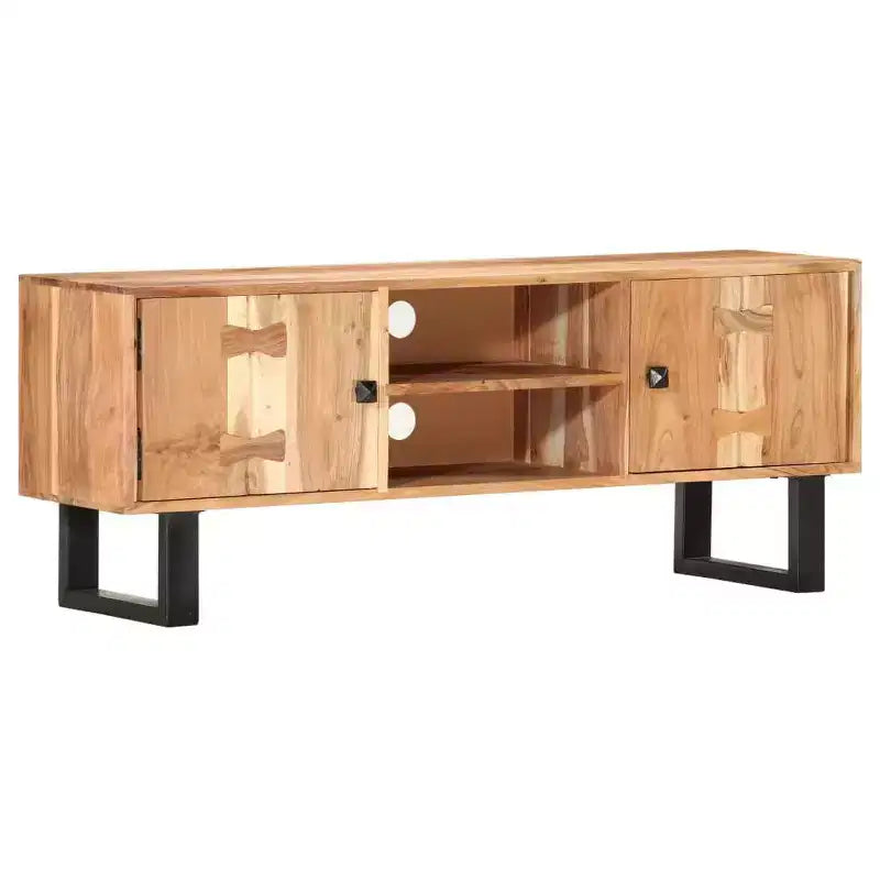 Set Lounge da Giardino 5 Pezzi in Legno di Acacia - Versatile Arredo da Esterno con Cuscini Bianco Crema per Patio, Terrazza o Giardino
