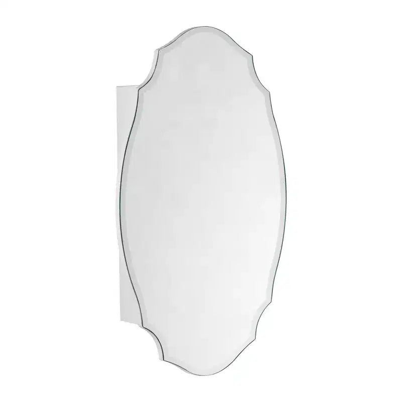 Mobiletto specchiera 20 in. L x 30 in. H a superficie con montaggio a incasso, senza cornice, a specchio irregolare ad arco, con bordo smussato, novità/specialità