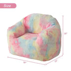 Poltrona sacco, 32x39x28 in pelliccia sintetica con imbottitura in schiuma - Divano pigro per adulti per soggiorno, dormitorio, lettura, giochi, rosa