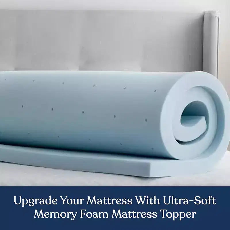 Topper Materasso 5 cm in Memory Foam con Gel Rinfrescante, Certificato CertiPUR-US, Design Ventilato per una Migliore Circolazione dell'Aria