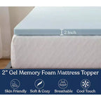 Topper Materasso 5 cm in Memory Foam con Gel Rinfrescante, Certificato CertiPUR-US, Design Ventilato per una Migliore Circolazione dell'Aria
