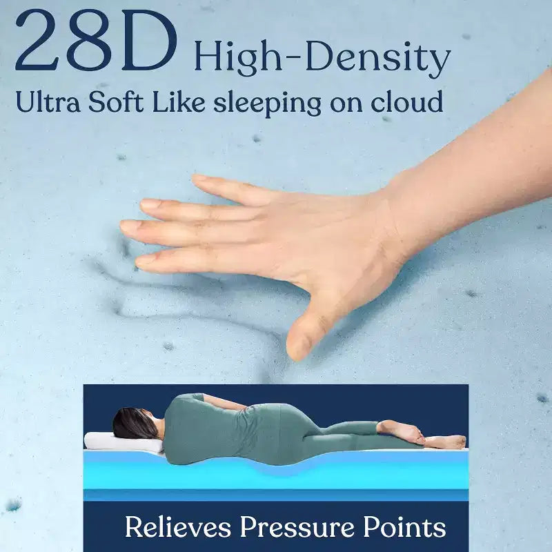 Topper Materasso 5 cm in Memory Foam con Gel Rinfrescante, Certificato CertiPUR-US, Design Ventilato per una Migliore Circolazione dell'Aria