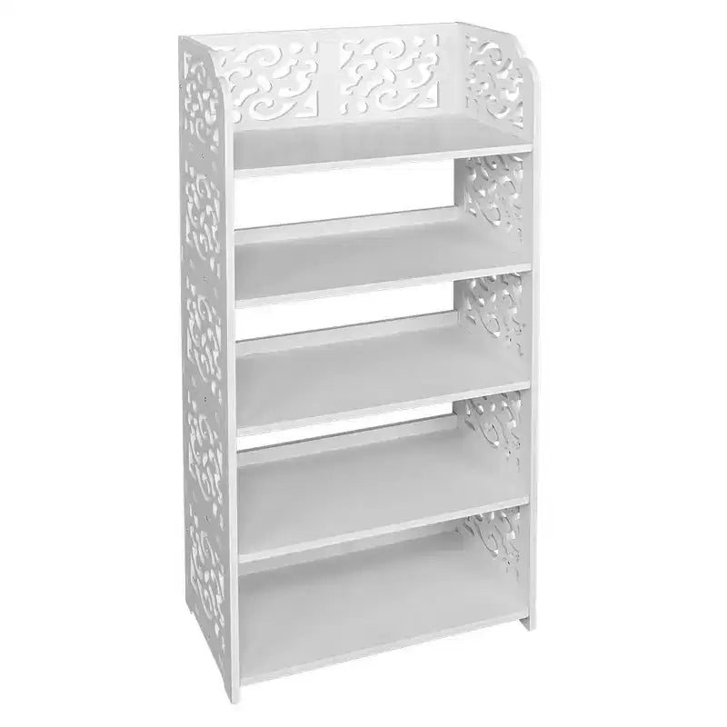 Karl Home 5-Tier White PVC (Polyvinyl Chloride) 16.54in. W Freestanding Shoe Racks