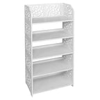 Karl Home 5-Tier White PVC (Polyvinyl Chloride) 16.54in. W Freestanding Shoe Racks