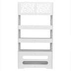 Scarpiera autoportante a 5 livelli in PVC (cloruro di polivinile) bianco, larghezza 42 cm