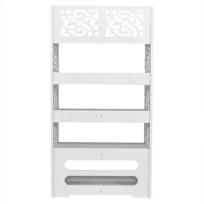 Scarpiera autoportante a 5 livelli in PVC (cloruro di polivinile) bianco, larghezza 42 cm