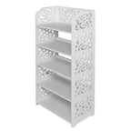 Scarpiera autoportante a 5 livelli in PVC (cloruro di polivinile) bianco, larghezza 42 cm