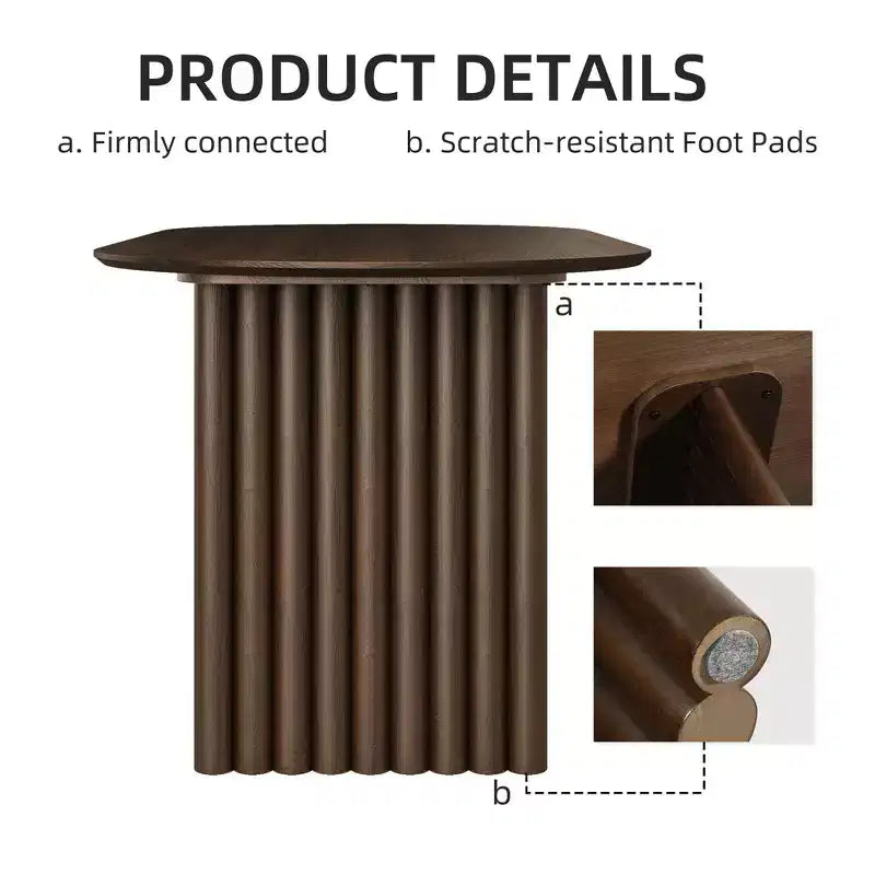 Tavolo da pranzo ovale in legno 79 x 33,5 Tavolo da cucina ovale in legno con piano antigraffio e gambe a strisce Tavolo moderno in stile rustico per soggiorno cucina Noce