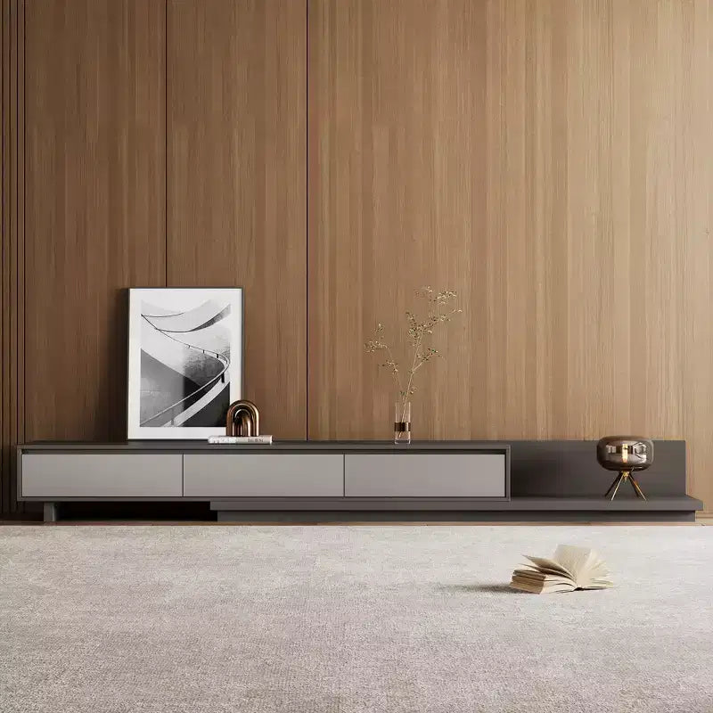 Mobile TV espandibile Mid-Century Modern 78.7, con una larghezza massima di 141.7, con 3 cassetti contenitore