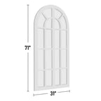Specchio a figura intera Griglia in legno massello ad angolo retto ad arco 71x31x1 pollici Apribile Senza Supporto