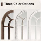 Specchio a figura intera Griglia in legno massello ad angolo retto ad arco 71x31x1 pollici Apribile Senza Supporto