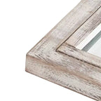 Specchio a figura intera Griglia in legno massello ad angolo retto ad arco 71x31x1 pollici Apribile Senza Supporto