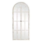 Specchio a figura intera Griglia in legno massello ad angolo retto ad arco 71x31x1 pollici Apribile Senza Supporto