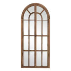 Specchio a figura intera Griglia in legno massello ad angolo retto ad arco 71x31x1 pollici Apribile Senza Supporto