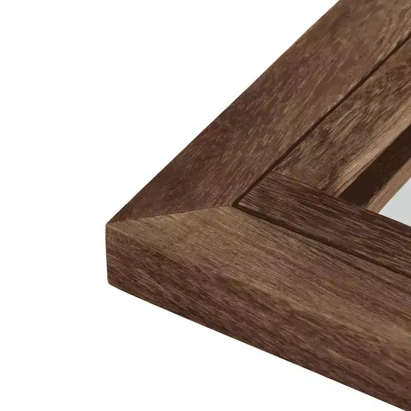 Specchio a figura intera Griglia in legno massello ad angolo retto ad arco 71x31x1 pollici Apribile Senza Supporto