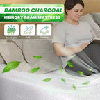 Materasso da 8 pollici in memory foam di carbone di bambù, rigidità media, certificato CertiPUR-US