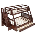 Letto a castello a una piazza e mezza con cassetti, letto a castello in legno trasformabile con due cassetti portaoggetti, telaio letto a castello staccabile in legno massello