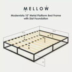 Struttura letto a piattaforma in metallo con base a doghe, King, Nero