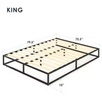Struttura letto a piattaforma in metallo con base a doghe, King, Nero
