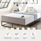 Struttura letto a piattaforma in metallo con base a doghe, King, Nero