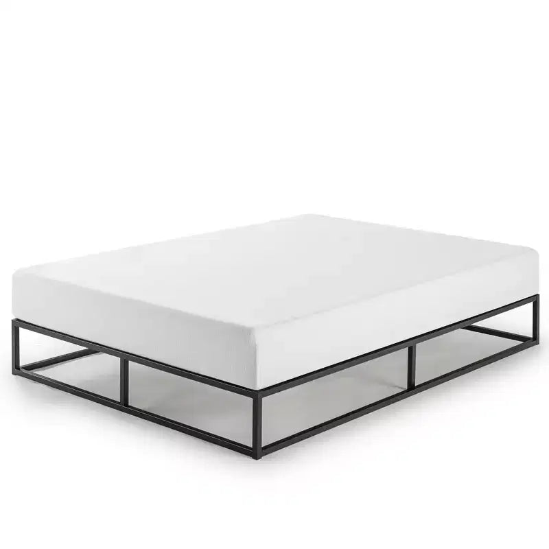 Struttura letto a piattaforma in metallo con base a doghe, King, Nero