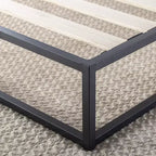 Struttura letto a piattaforma in metallo con base a doghe, King, Nero