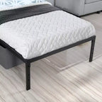 Struttura letto matrimoniale in metallo con doghe in metallo, base materasso a piattaforma resistente con contenitore sotto il letto, supporto antiscivolo, nero