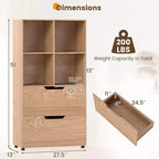 51 Scaffale a 5 livelli e 4 cubi con 2 cassetti per soggiorno, studio, ufficio, bianco/nero/grigio/naturale