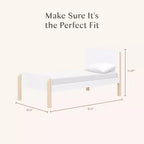 Letto singolo - Bianco e Naturale Lavato