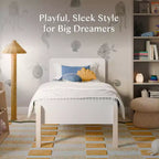 Letto singolo - Bianco e Naturale Lavato