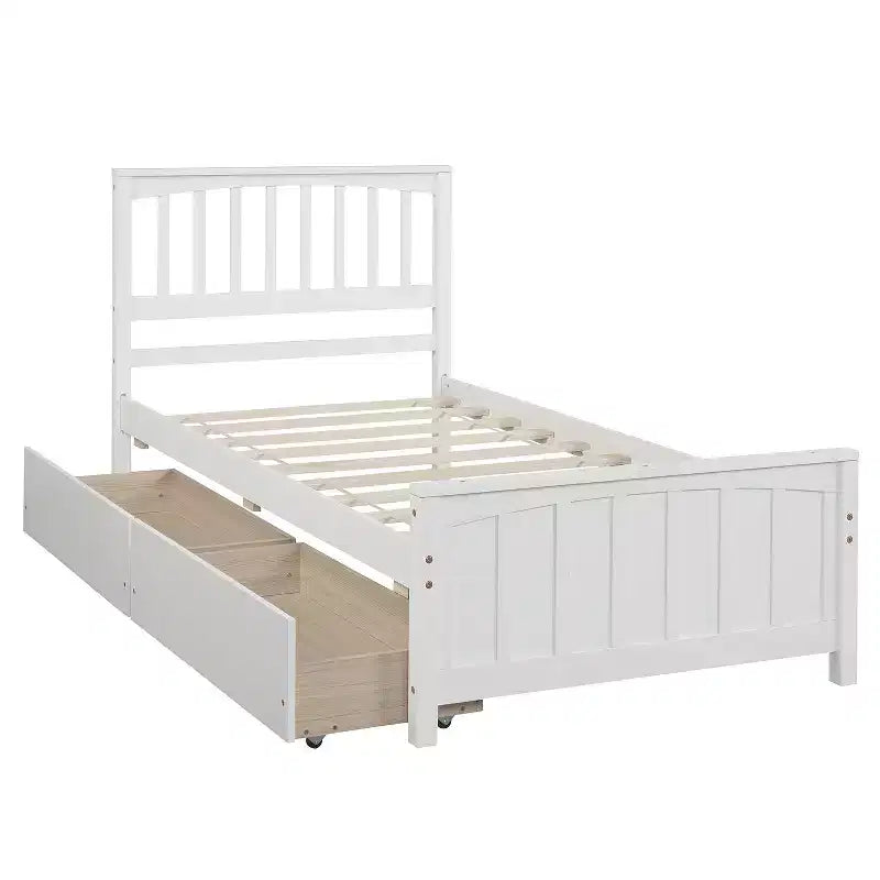 Letto a piattaforma a una piazza con 2 cassetti per camera da letto e camera degli ospiti