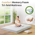 Materasso Pieghevole a Tre Strati 15 cm in Memory Foam Trifold con Copertura Lavabile, Fondo Antiscivolo e Borsa per il Trasporto Salvaspazio, per Letto Ospiti, Animale Domestico
