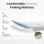 Materasso Pieghevole a Tre Strati 15 cm in Memory Foam Trifold con Copertura Lavabile, Fondo Antiscivolo e Borsa per il Trasporto Salvaspazio, per Letto Ospiti, Animale Domestico